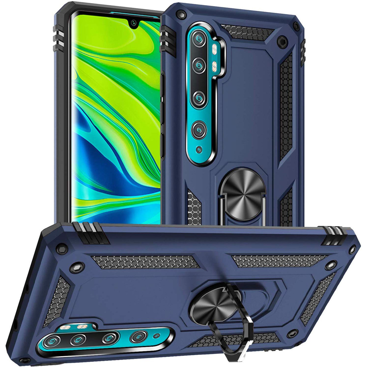 

Ударопрочный чехол Serge Ring магнитный держатель для Xiaomi Mi Note 10 / Note 10 Pro / Note 10 Lite Blue, Синий