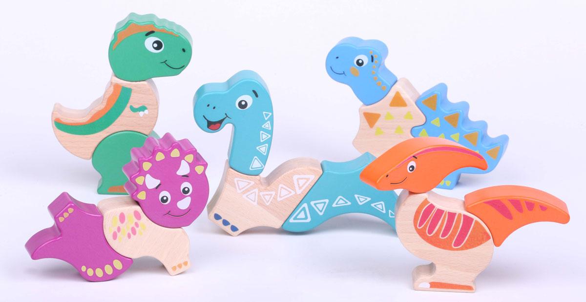 

Деревянная игрушка конструктор Wumba Динозавры 5 фигурок 90012, КОД: 2436983