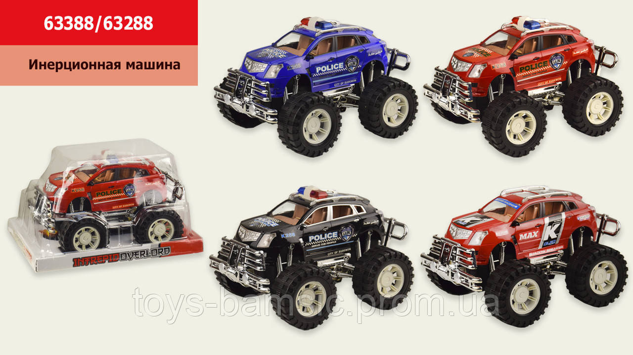 

Машина инерц. 63388/63288 (36шт/2) 4 вида,размер игрушки - 22,5*17*14,5см, под слюдой 26*18,5*16см