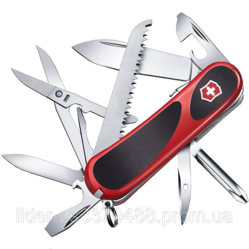 

Нож складной, мультитул Victorinox Evogrip 18 (85мм, 15 функций), красный 2.4913.C