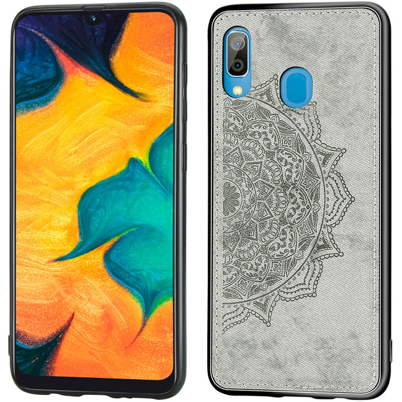 

TPU+Textile чехол Mandala с 3D тиснением для Samsung Galaxy A20 / A30, Серый