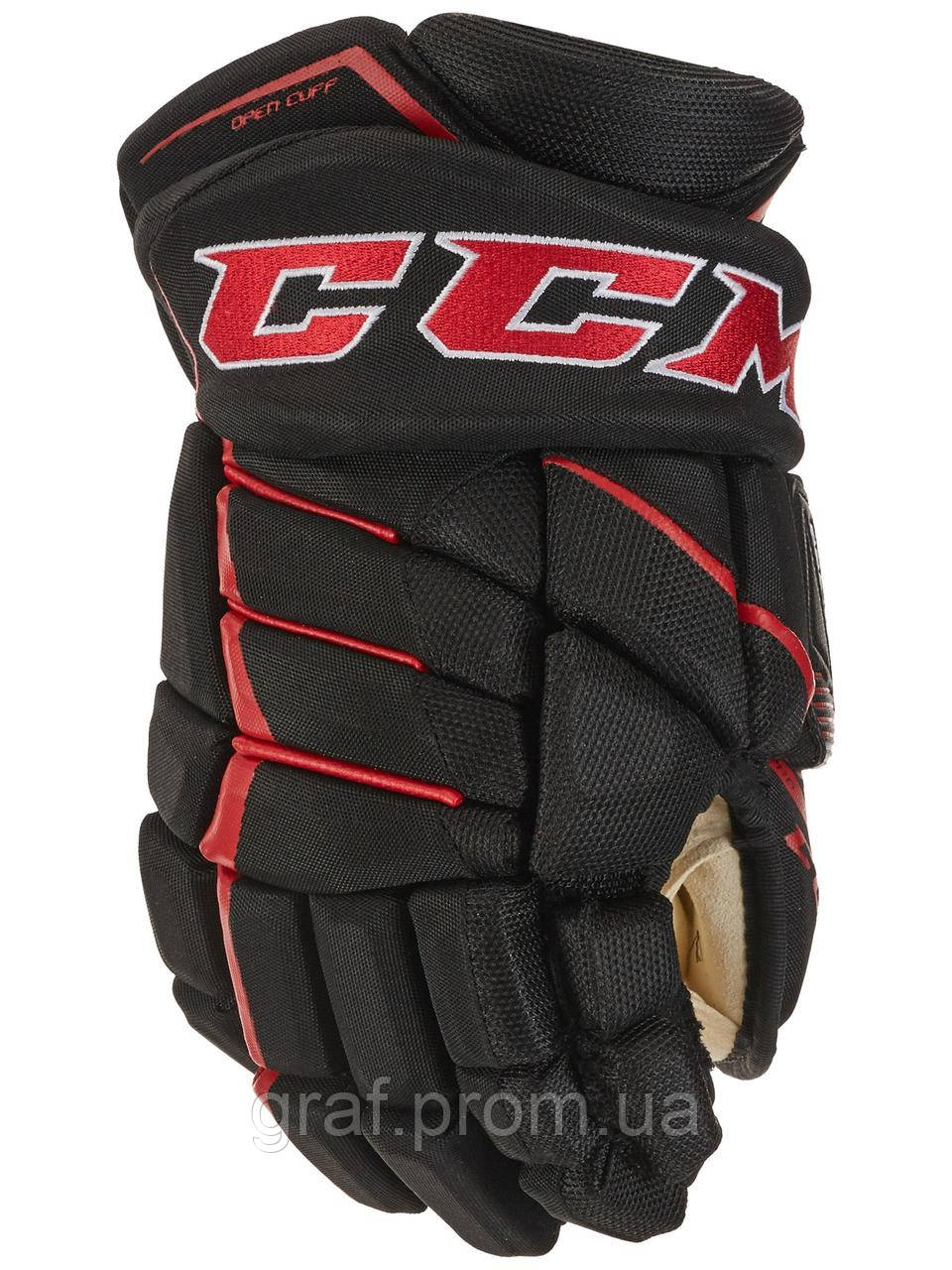 

Краги CCM JETSPEED FT390 JR подростковые, Размер 12", черный/красный, JS390-JR-BR-12