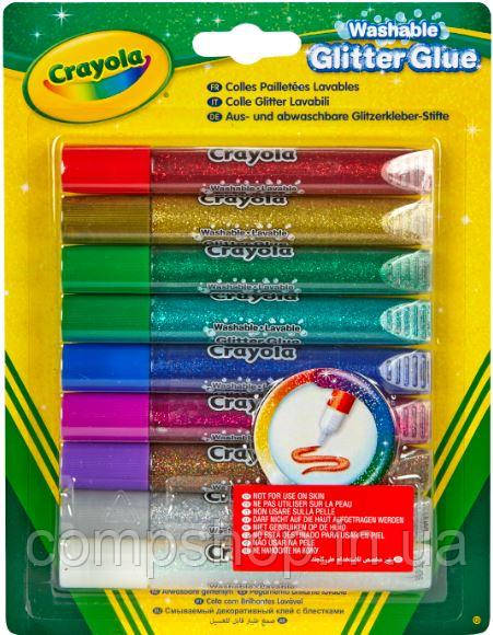 

Crayola Клей з блискітками (9кольорів) (69-3527) (код 99208