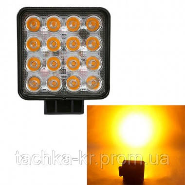 

Фара-LED Квадрат 48W (3W*16) 10-30V 110*110*72mm Дальний/Spot (29-48W Yellow) (1шт) / Желтая 2965