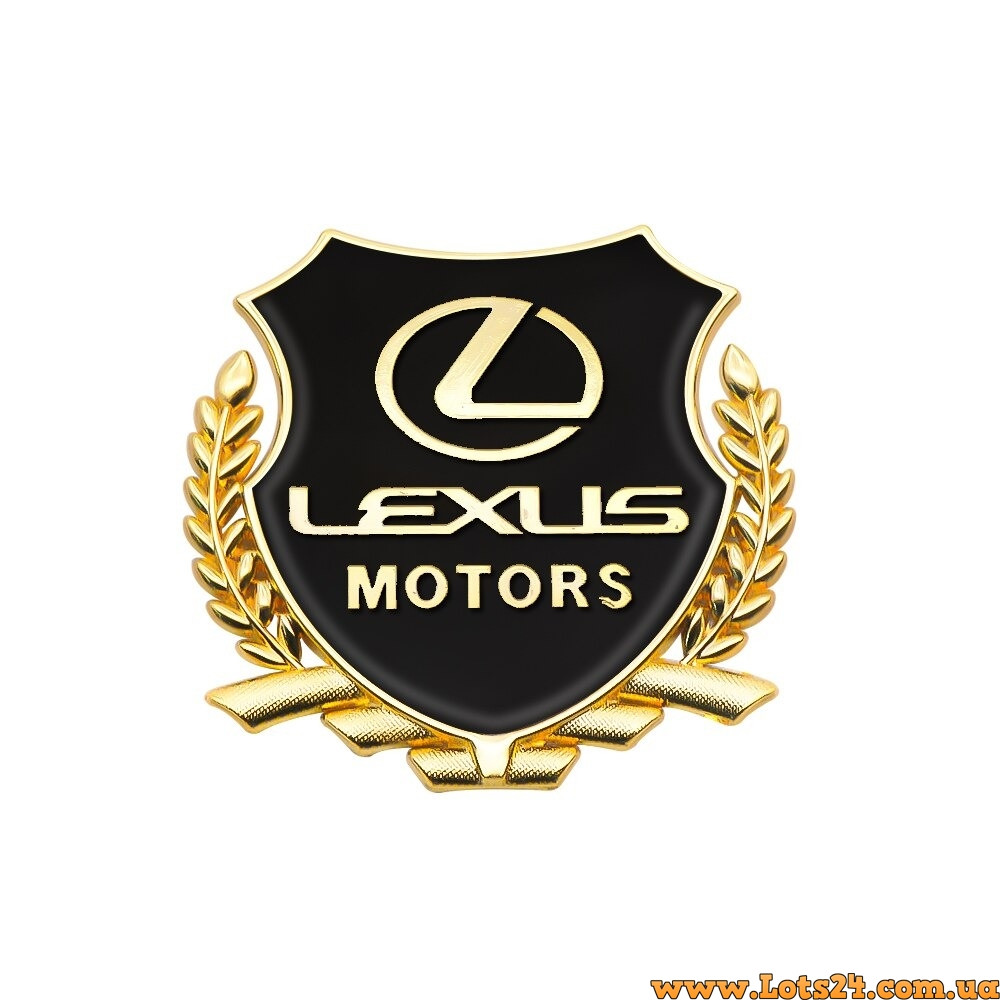 

Авто значок Lexus Motors (3D наклейка на автомобиль, бус, машину, капот, крылья, багажник), Золотистый