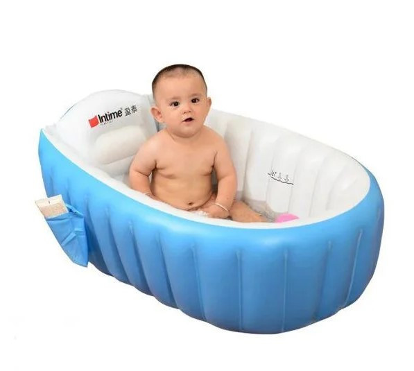 

Надувная ванночка Голубая Intime Baby Bath Tub Плюс насос, Голубой