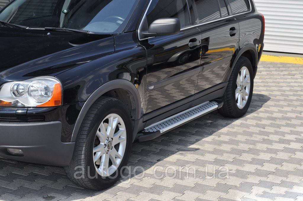 

Боковые пороги Allmond Grey (2 шт., алюминий) Volvo XC90 2002-2016 гг.