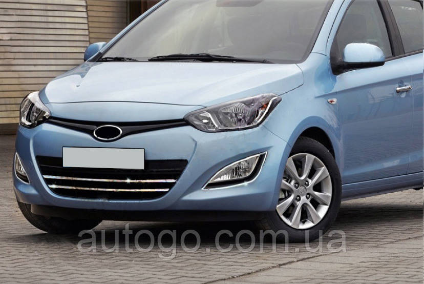 

Полоски на решетку (2 шт, нерж.) Hyundai I-20 2012-2014 гг.