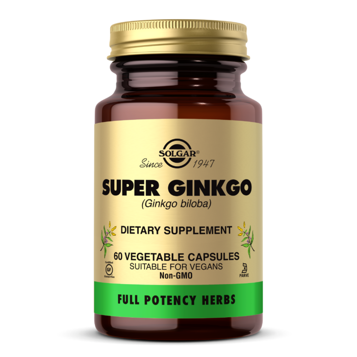 

Гинкго Билоба Супер, Super Ginkgo Biloba, Solgar, 60 желатиновых капсул