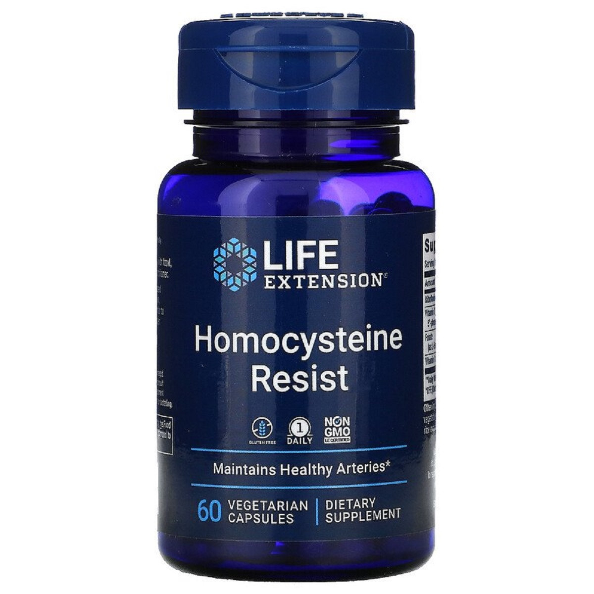 

Резистентность к Гомоцистеину, Homocysteine Resist, Life Extension, 60 вегетарианских капсул