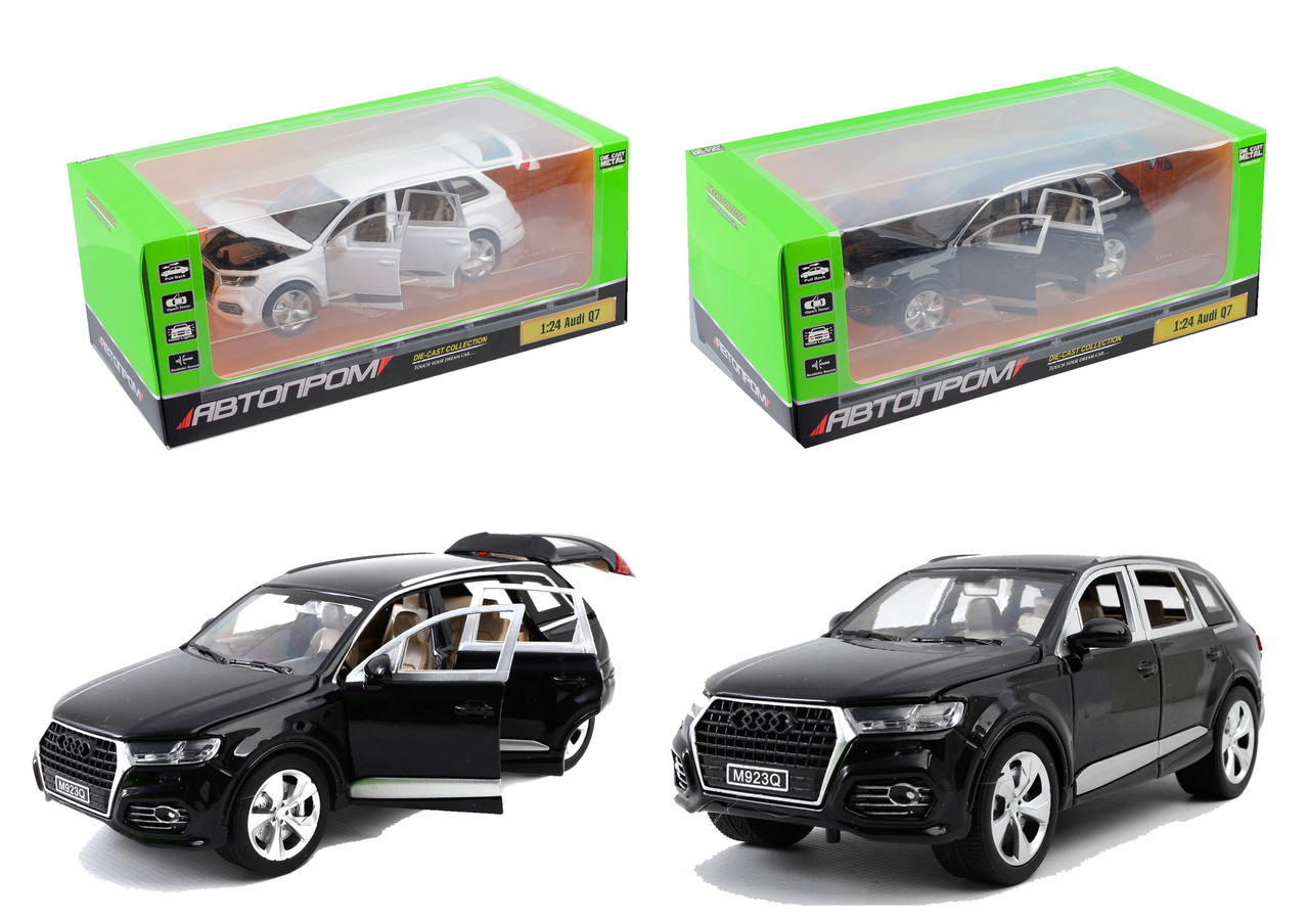 

Машина метал "АВТОПРОМ"1:24 Audi Q7, батар,свет,звук,двери откр.,в кор.28,5*14,5*11,5см /12-2/(7689)