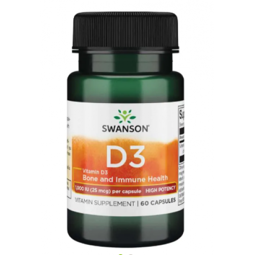 Vitamin D3 1000 IU Swanson, 60 капсул