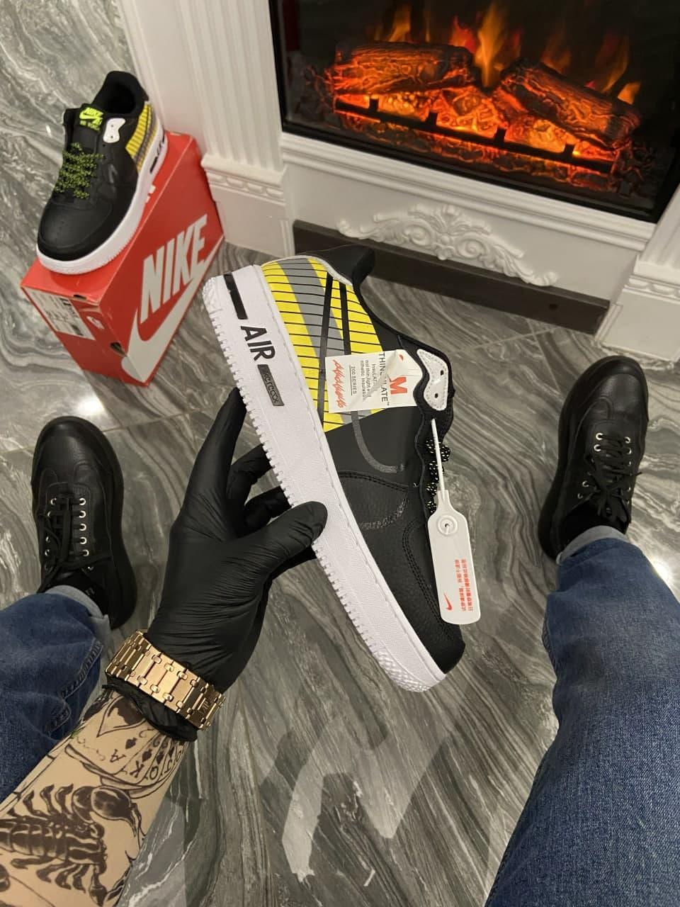 

Мужские кроссовки Nike Air Force 1 Low Black Yellow / Найк Аир Форс 1 Лоу Черные Желтые 45, Черный