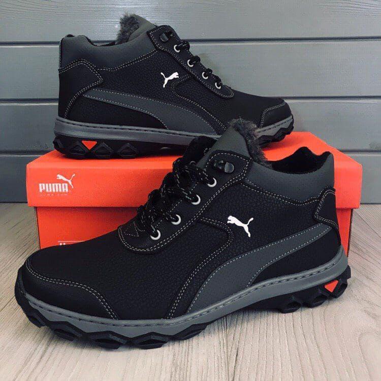 

Мужские зимние кроссовки Puma Black Grey / Пума Черные Серые 42, Черный