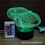 Світильник 3D "Автомобіль", Дитячі світильники лампи, дитячий настільний Світильник, фото 2