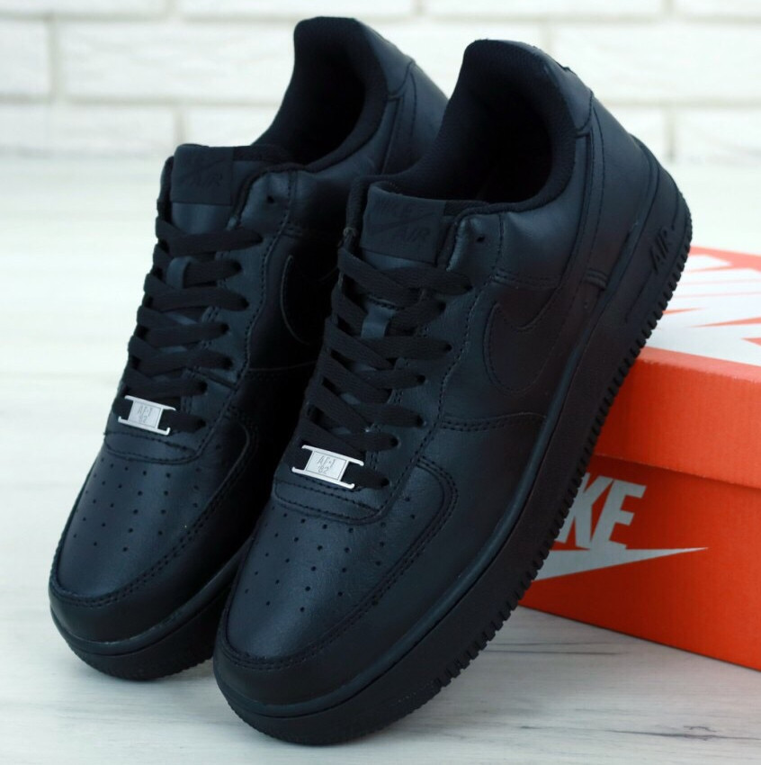 

Мужские кроссовки Nike Air Force 1 Low, кожа, черный 45