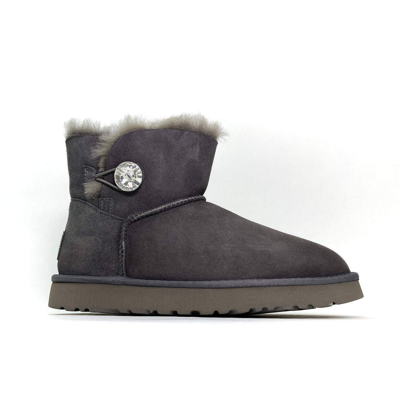 

UGG Classic II Mini Gray Suede Button (Серый)