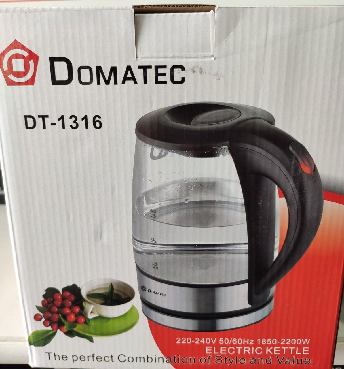 

Стеклянный электрический чайник Domotec DT-1316