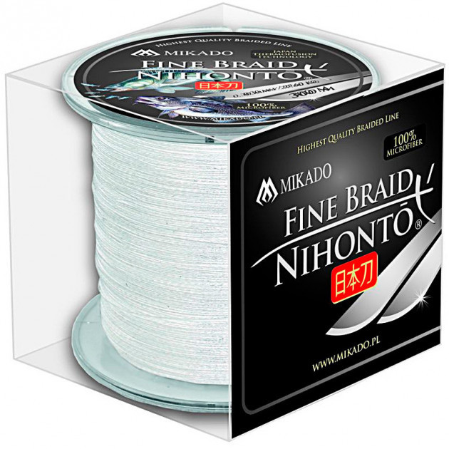 

Шнур рыболовный Mikado Nihonto Fine Braid 300 м 0.06 мм 3.25 кг White, Белый