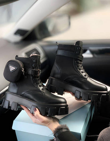 Жіночі боти Прада Бутс Блек чорні всередині з ХУТРОМ Зимові черевики жіночі  Prada Black boots fur: продаж, ціна у Харкові. Жіночі ботильйони, черевики  від "Stylno" - 1322430947