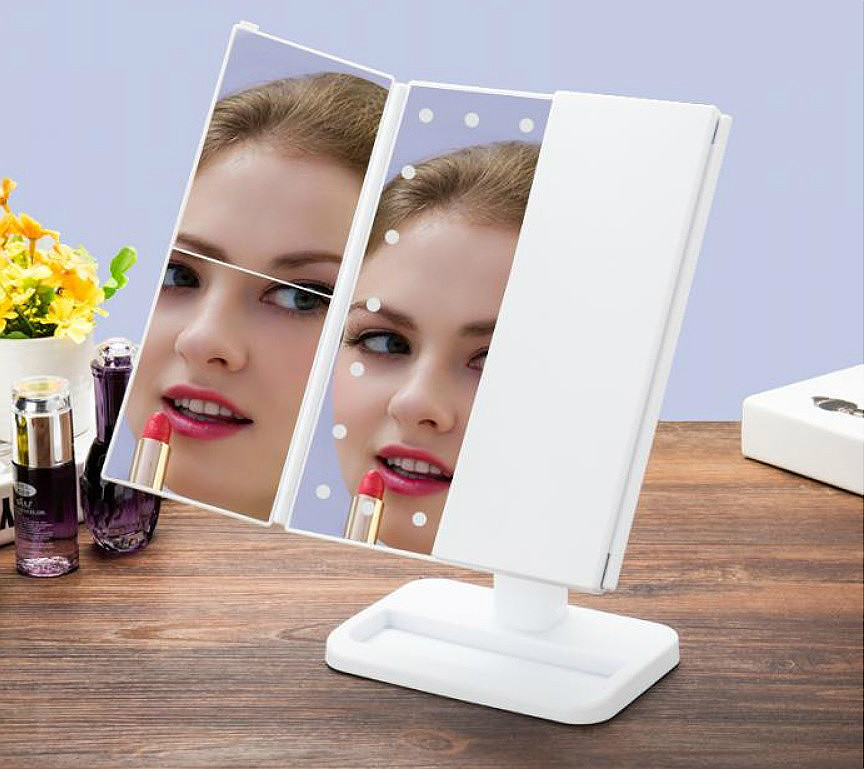 

УЦЕНКА! Косметическое складное зеркало Led Mirror с LED подсветкой (УЦ-№111) white