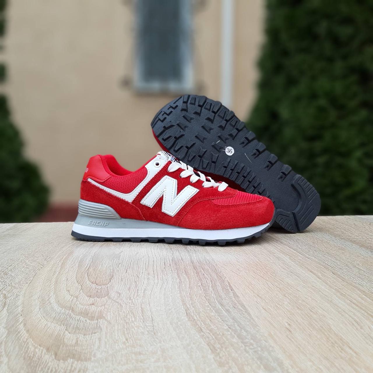 

Кроссовки женские New Balance 574 красные, Нью Баланс 574, натуральная замша, сетка, прошиты. Код OD-20252, Красный