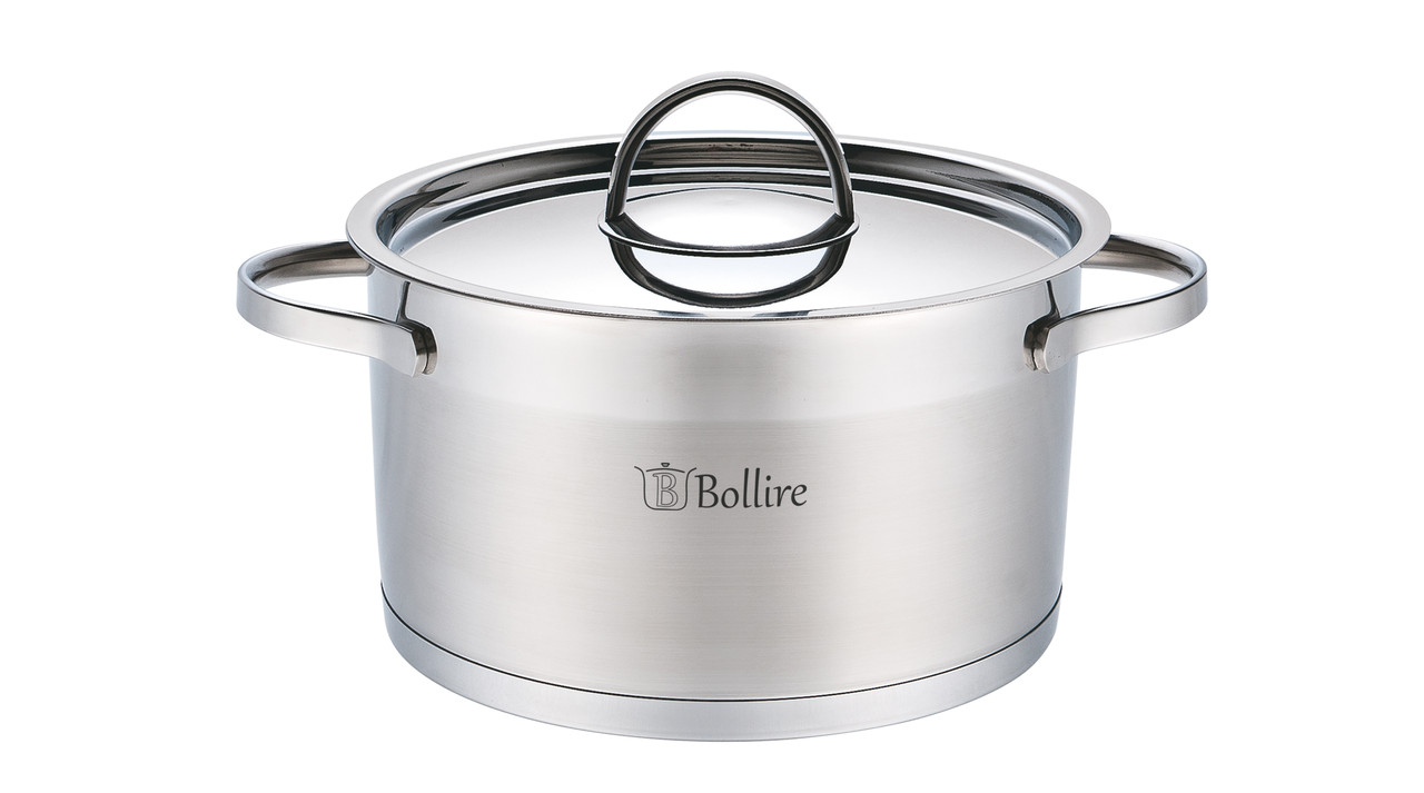 

Кастрюля с крышкой 3,4л 20*11,5 Bollire BR-2303, Хром
