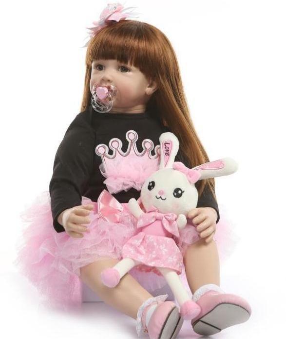 

Силиконовая коллекционная кукла Reborn Doll девочка Карина 60 см (172)