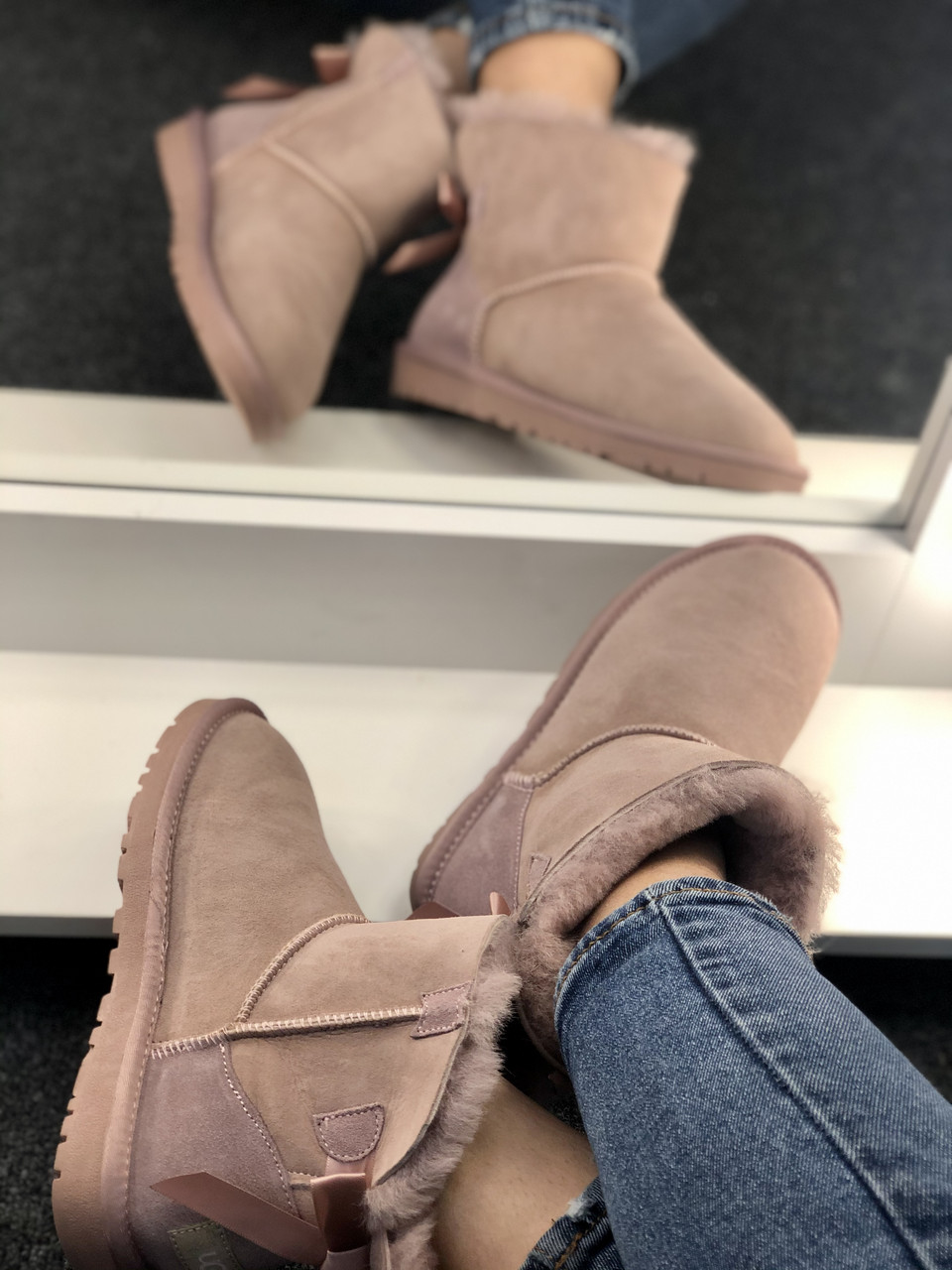 

UGG Mini Bailey Bow II Boot Pink (розовые), Розовый