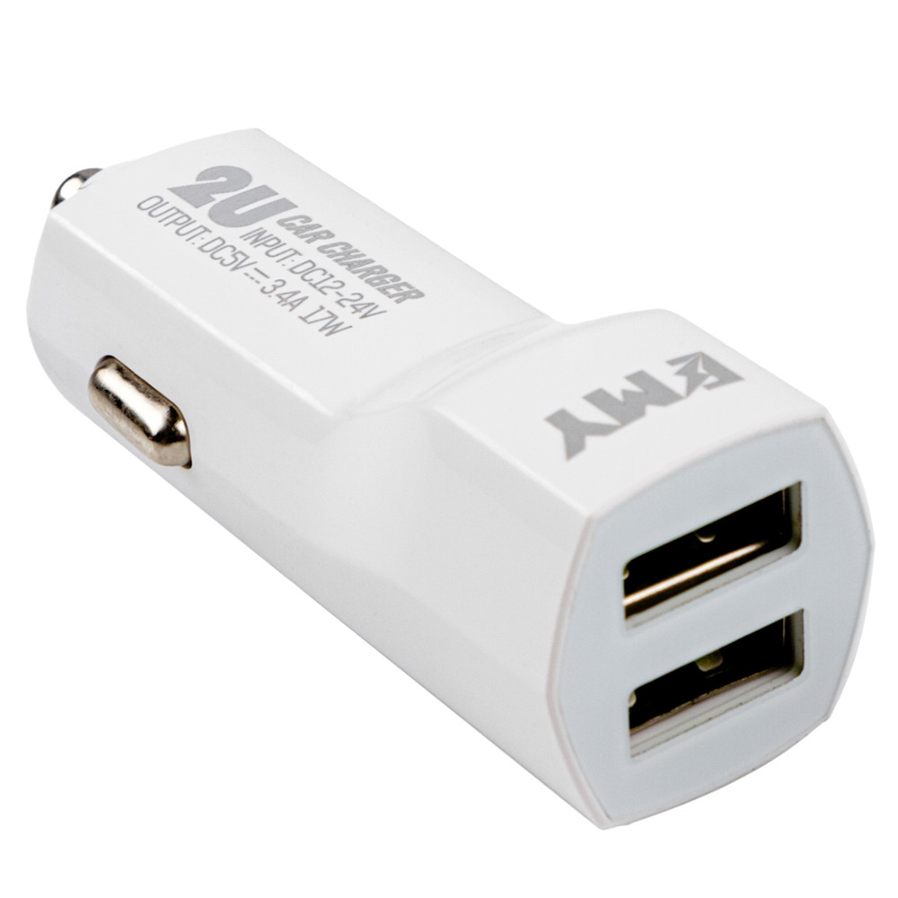 

Автомобильное зарядное устройство Emy MY-30 2USB 3.4 А 17 Вт + кабель microUSB White (MY-30-MUW), Белый