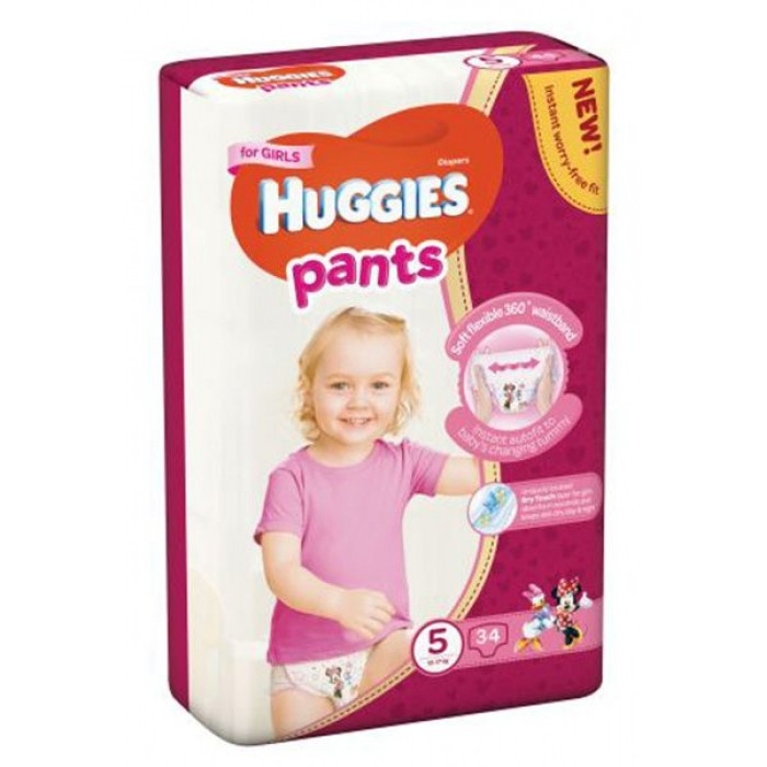 

Подгузники трусики Huggies для девочек Pants 5 (34 шт. 12-17 кг.)