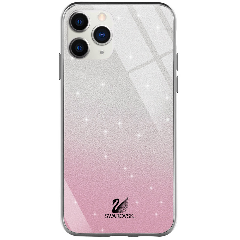 

TPU+Glass чехол Swarovski для Apple iPhone 11 Pro Max (6.5") Розовый