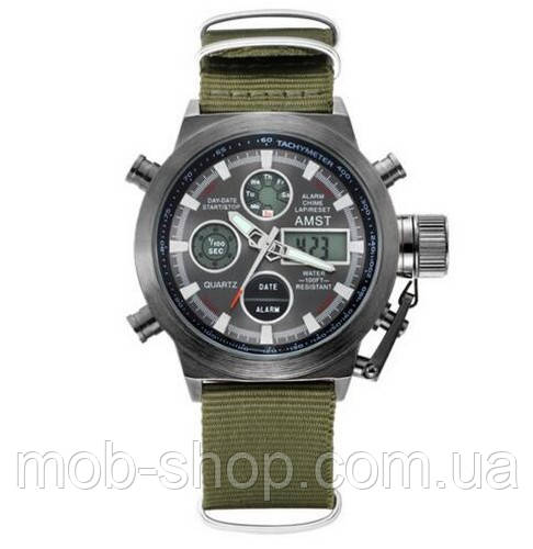 

Наручные часы AMST 3003 Black-Black Green Wristband