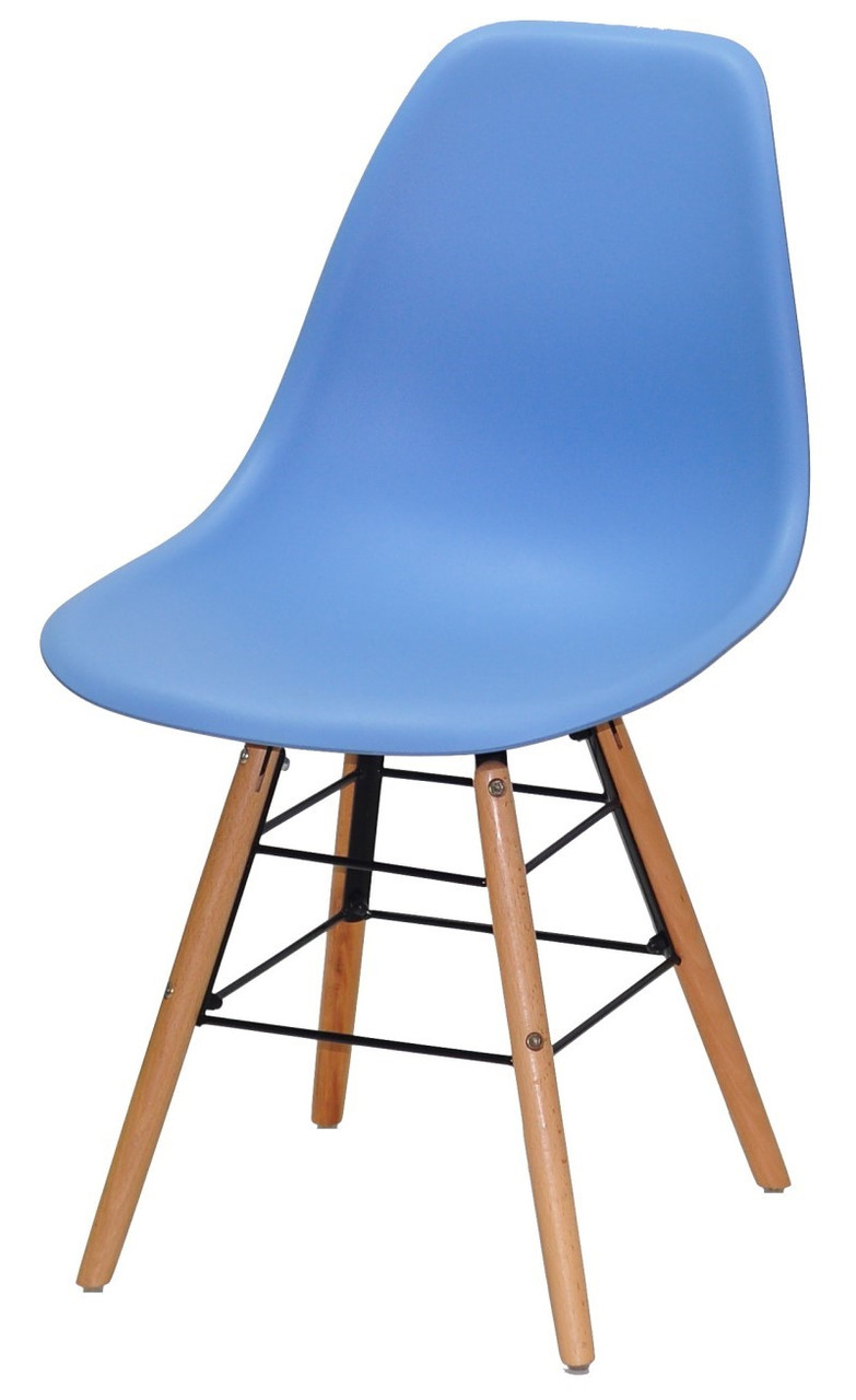 

Стул Nik - Q Eames голубой 53 на деревянных буковых ножах