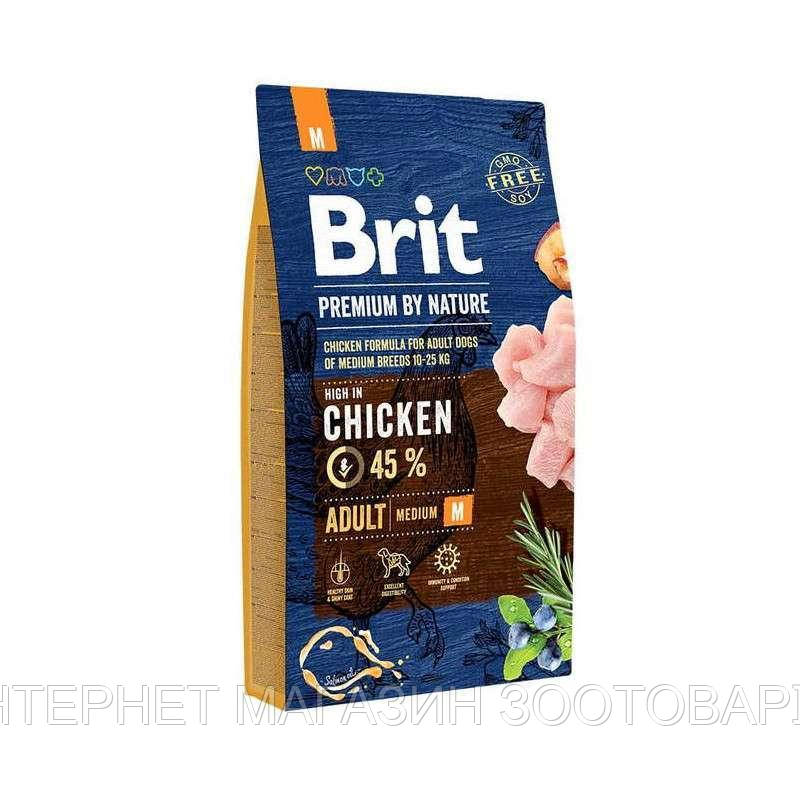 

Brit Premium (Брит Премиум) by Nature ADULT M - Сухой корм с курицей для взрослых собак средних пород