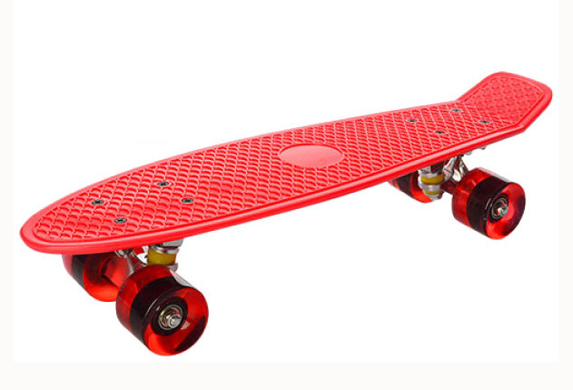 

Детский яркий скейт пенни борд со светящимися колесами MS 0848-5 Penny board цвет красный