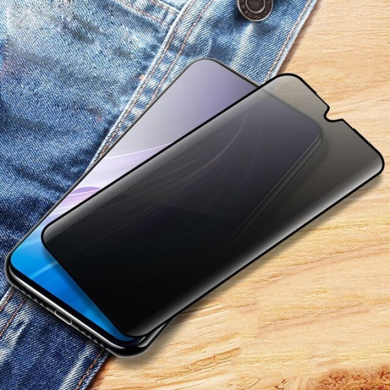 Защитное стекло для Xiaomi Redmi 8 Full Glue Анти-шпион (0.3 мм, 2.5D, чёрное)