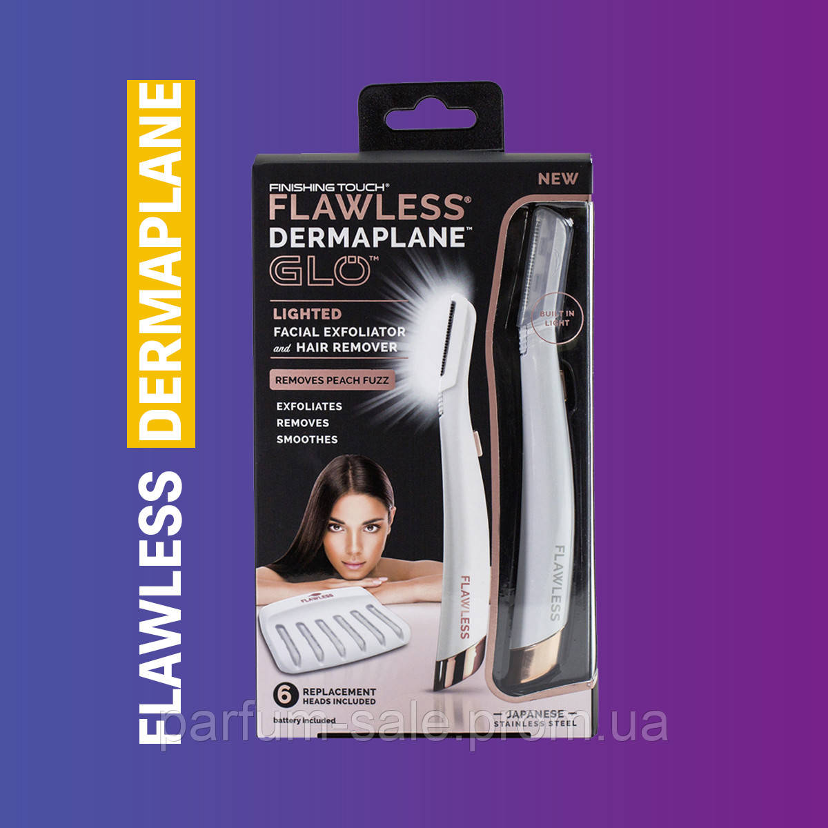 

Женский триммер FLAWLESS DERMAPLANE GLO, эпилятор для лица, депилятор PS