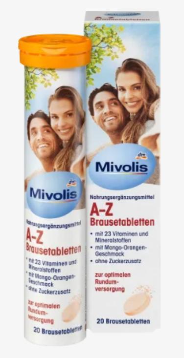 

Витамины Mivolis A-Z Brausetabletten 20 шипучих таблеток