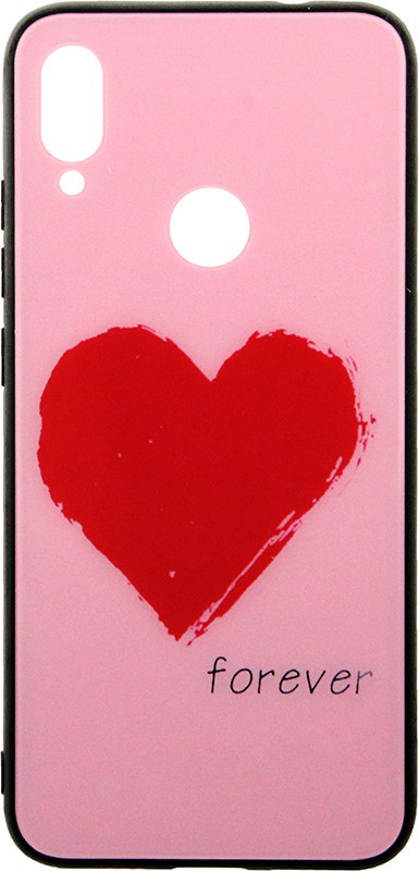 

Чехол-накладка TOTO Glass Fashionable Case Xiaomi Redmi Note 7 Red Heart on Pink (92609), С рисунком