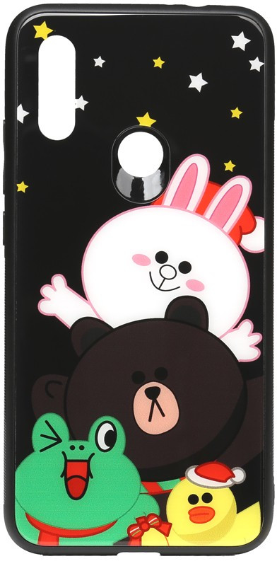 

Чехол-накладка TOTO Cartoon Print Glass Case для Xiaomi Redmi 7 Line friends all about (93535), С рисунком