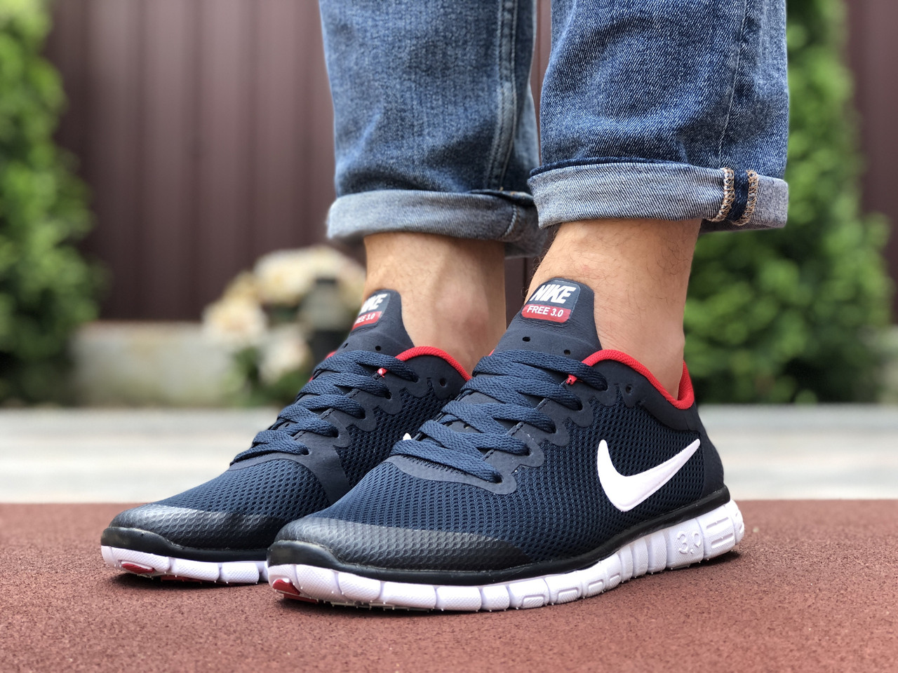 

Кроссовки мужские Nike Free Run 3.0 синие, Найк Фри Ран, текстильные, прошиты, код SD-9535, Синий