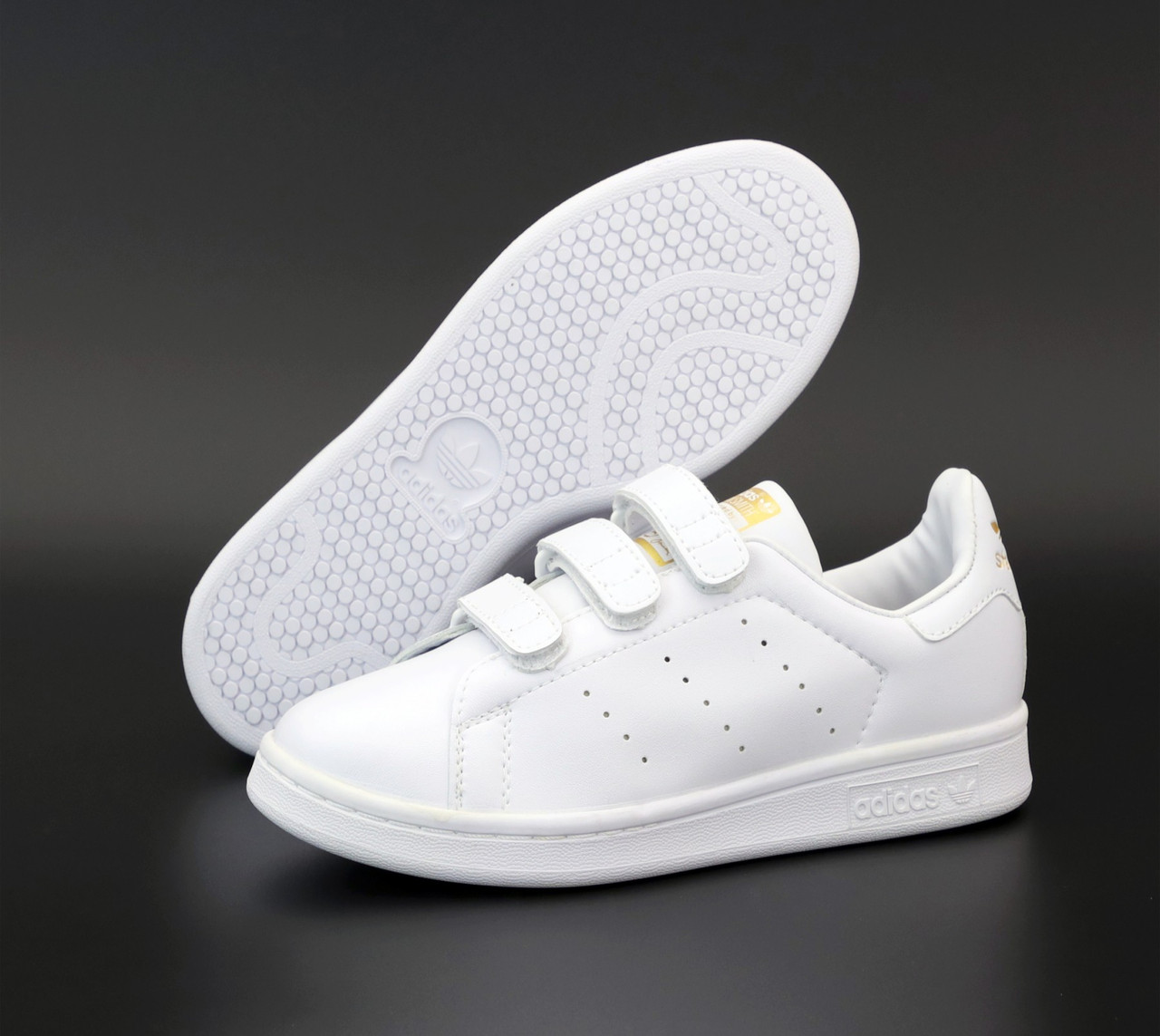 

Кроссовки женские Adidas Stan Smith белые, Адидас Стэн Смит, натуральная кожа, прошиты, код KD-12221, Белый