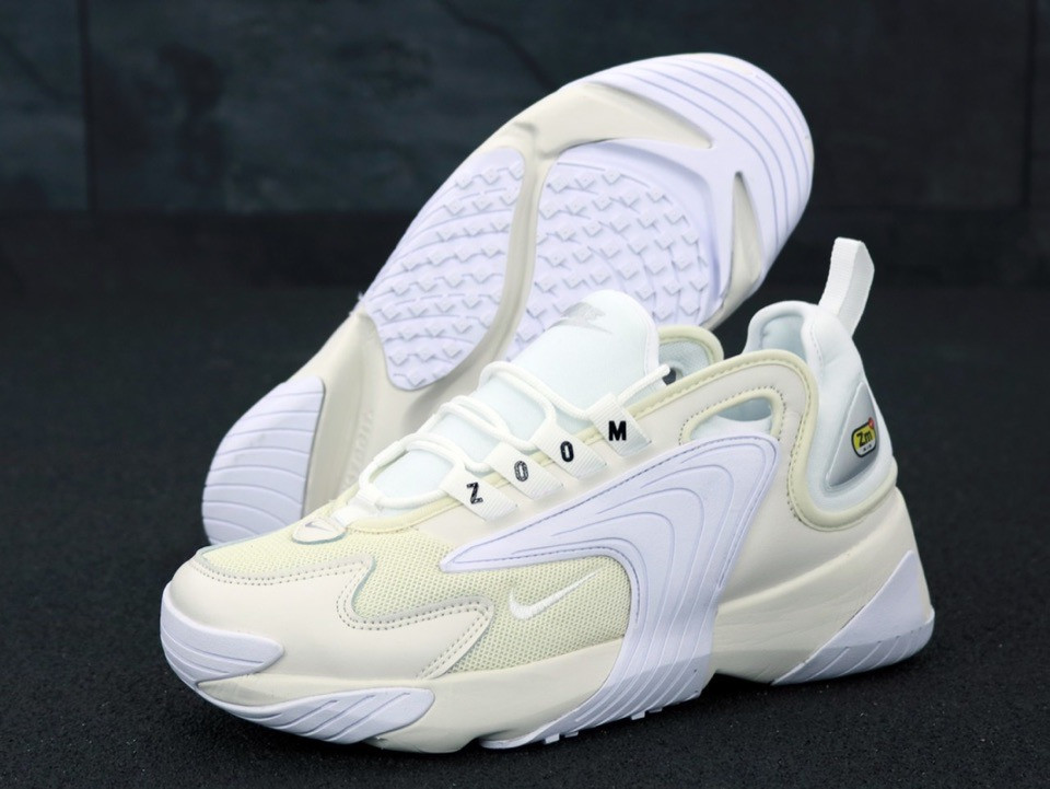 

Кроссовки мужские Nike Zoom 2K белые, Найк Зум 2К, кожа, текстиль, код KD-11757. 41, Бежевый