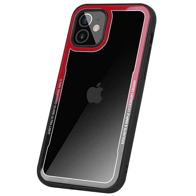 

TPU+PC чехол G-Case Shock Crystal на телефон Apple iPhone 12 mini (5.4") Черный / Красный