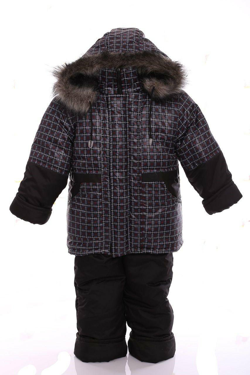 

Зимний костюм для мальчика Классика с рисунком коричневый квадрат