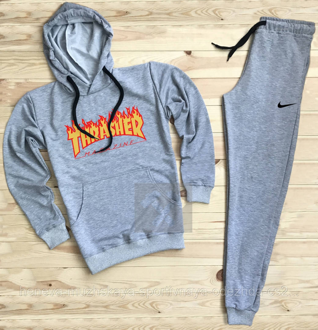 

Мужской спортивный костюм, чоловічий костюм Thrasher, Серый