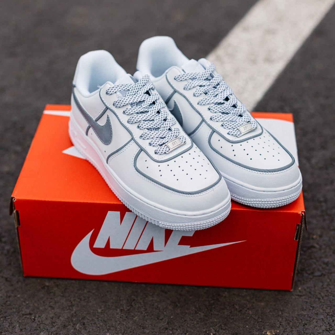 

Женские кроссовки Nike Air Force 1 Reflective White / Найк Аир Форс 1 Рефлективные Белые, Белый