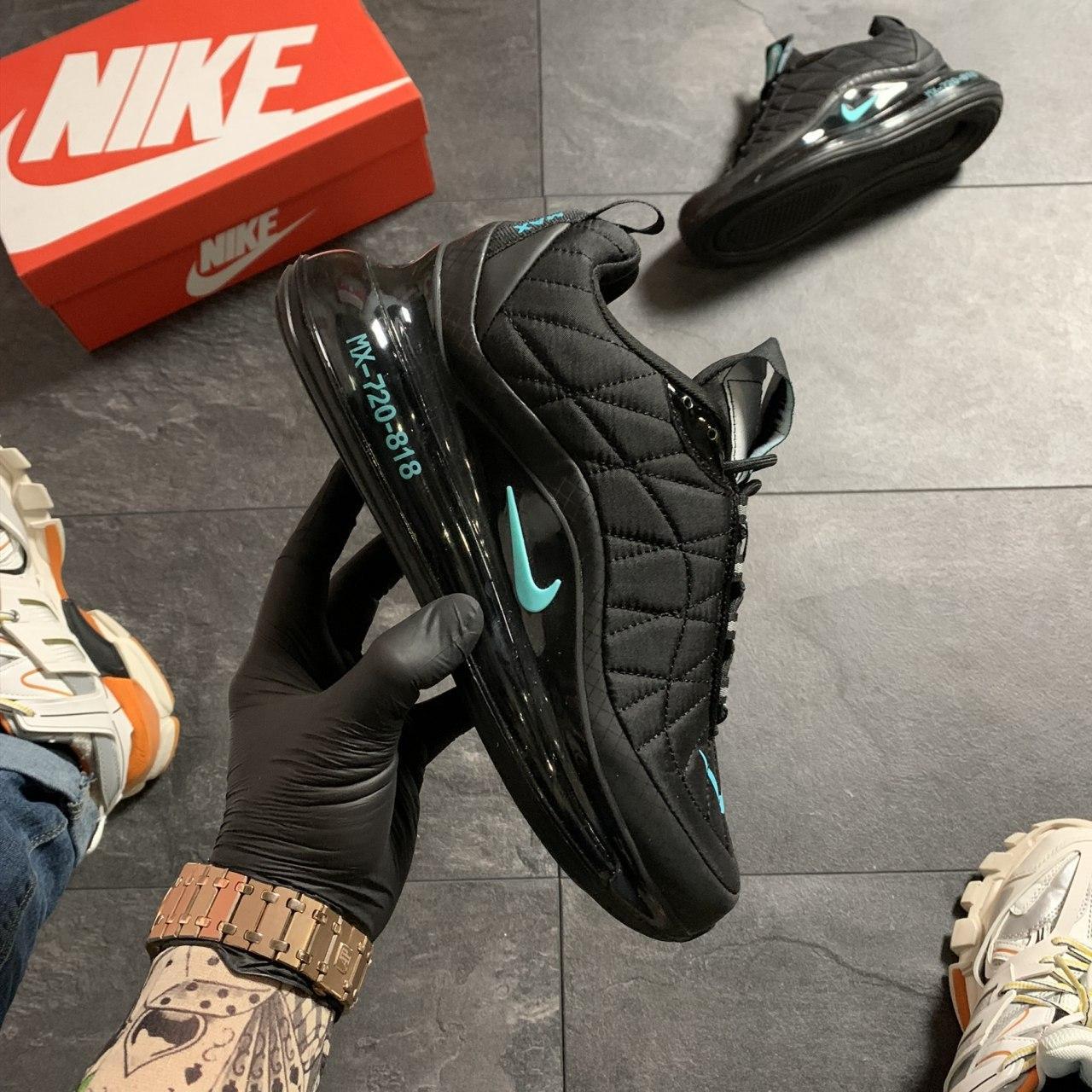 

Мужские кроссовки Nike Air Max 720-98 Black Blue logo / Найк Аир Макс 720-98 Черные Голубые Лого 45, Черный