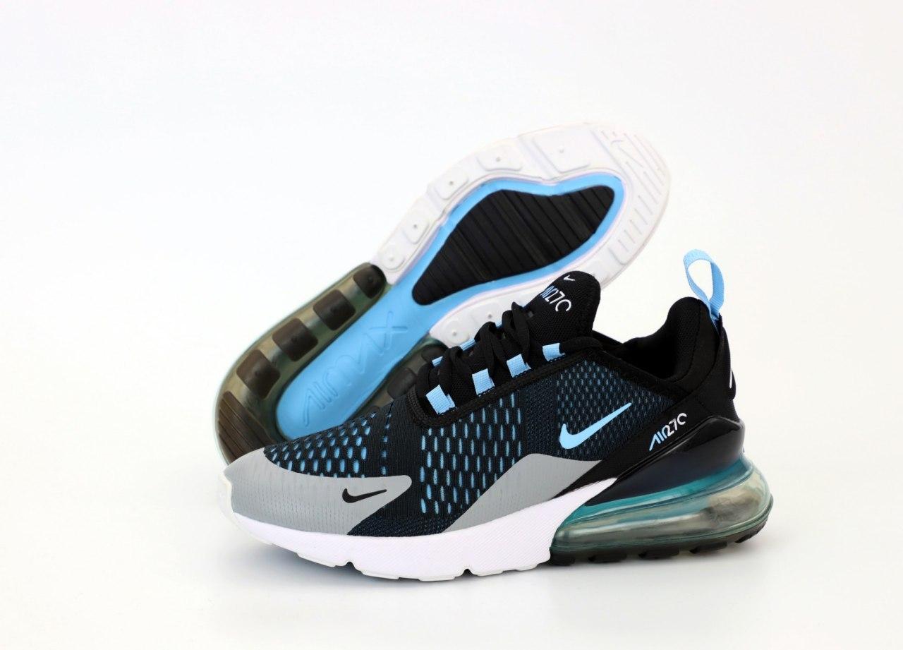 

Мужские кроссовки Nike Air Max 270 Black Blue / Найк Аир Макс 270 Черные Синие 45, Черный